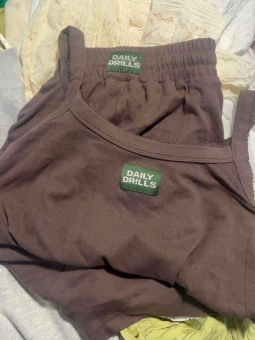 Daily Drills brown tank and short set size M/L